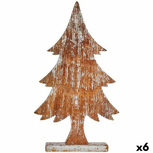 Decoratieve figuren Kerstboom Zilverkleurig Hout 5 x 49,5 x 26 cm (6 Stuks) 1