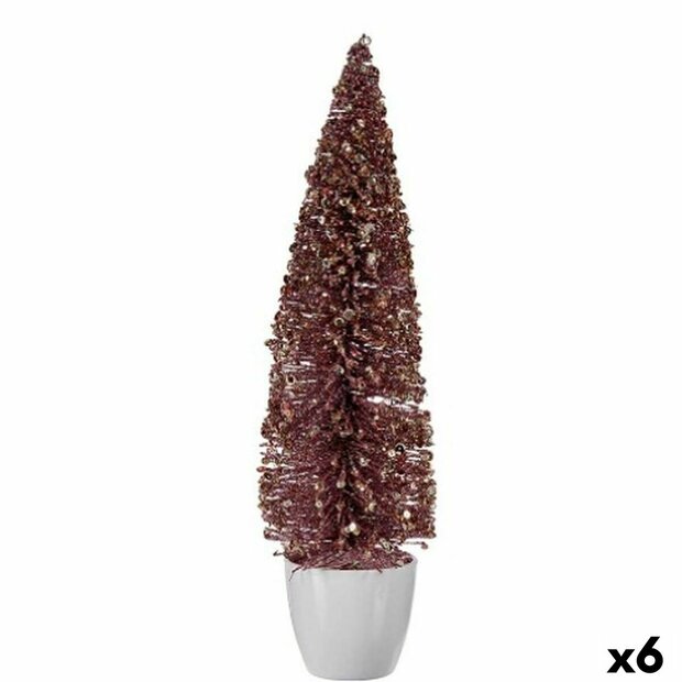 Decoratieve figuren Kerstboom Roze Plastic 10 x 38 x 10 cm (6 Stuks) 1