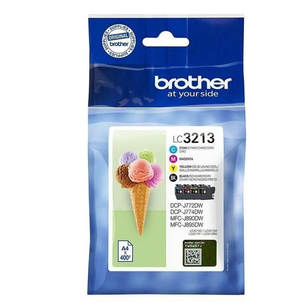 Originele inktcartridge Brother LC3213 Zwart/Cyaan/Magenta/Geel (4 Stuks) 1