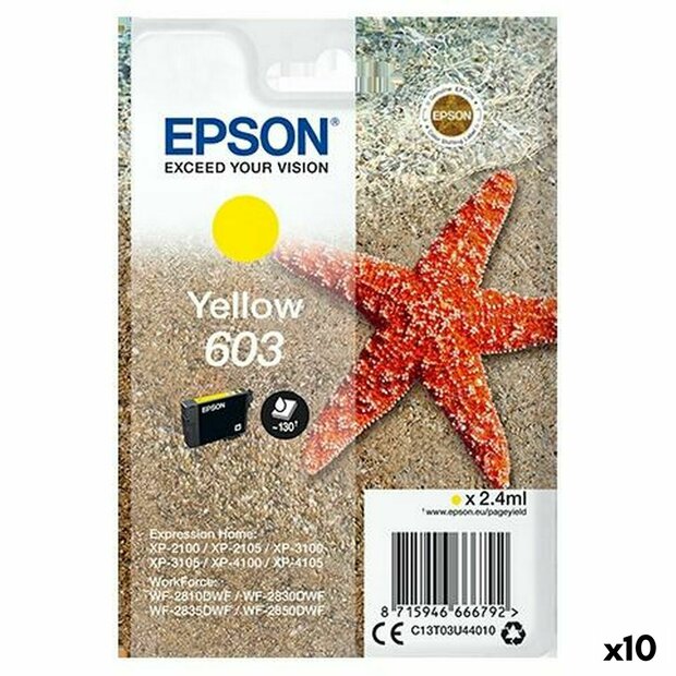 Originele inktcartridge Epson XP-2100, 3100, 4100 / WF-2830DWF, 2850DW - N&ordm; 603 Geel (10 Stuks) 1