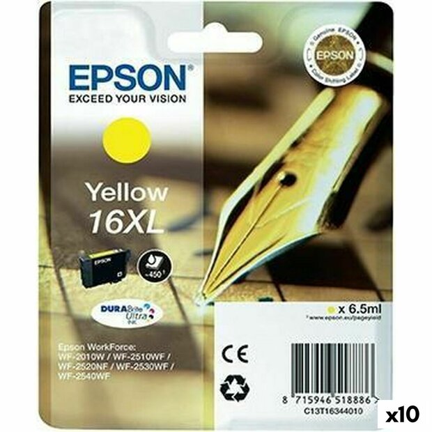 Originele inktcartridge Epson DURABRITE ULTRA INK - N&ordm;16XL Geel (10 Stuks) 1