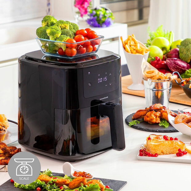 Airfryer met mand InnovaGoods Fryinn Balance 5000 Zwart 1500 W 5 L Roestvrij staal 1