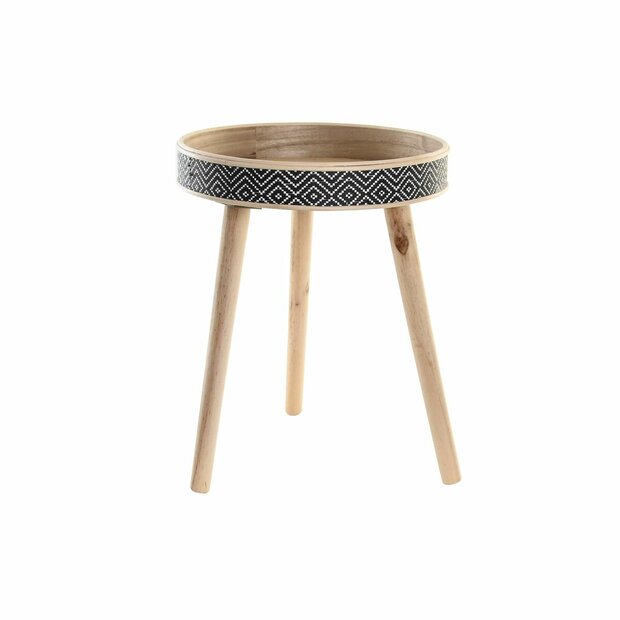 Dienblad DKD Home Decor Zwart Natuurlijk Hout 41 x 41 x 50 cm 1