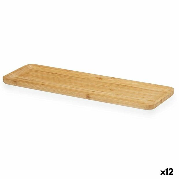Snackdienblad Bruin Bamboe 46 x 1,6 x 15 cm Aperitief (12 Stuks) 1