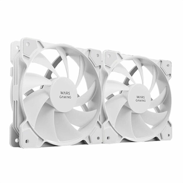 Case fan Mars Gaming MFPROX2W Wit 2 Stuks &Oslash; 12 cm 1
