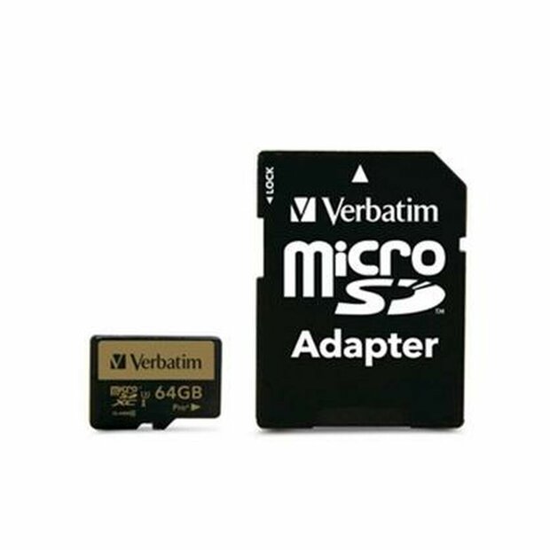 Micro SD kaart met adapter Verbatim Pro+ 64 GB 1