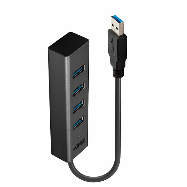 USB-HUB LINDY 43324 Zwart 1