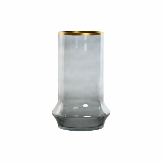 Kaarshouder Home ESPRIT Blauw Gouden Kristal 21 x 21 x 35 cm 1