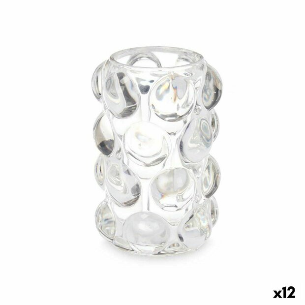 Kaarshouder Microbolletjes Transparant Kristal 8,4 x 12,5 x 8,4 cm (12 Stuks) 1