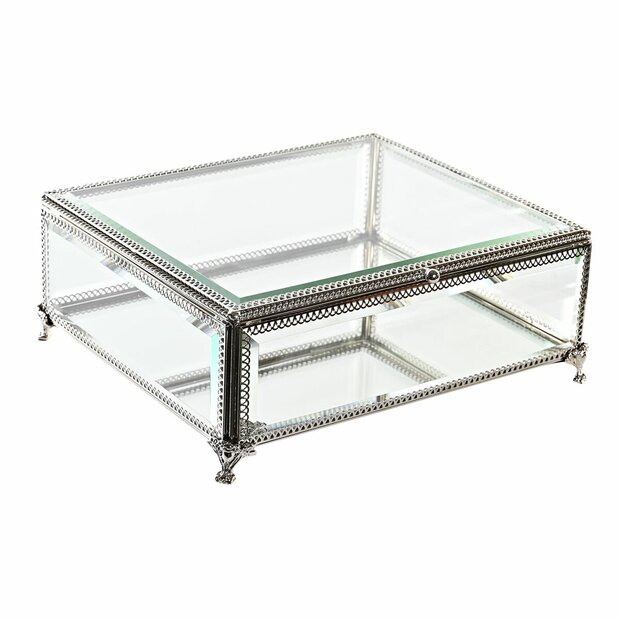 Juwelenkistje DKD Home Decor Transparant Zilverkleurig Metaal Kristal 25 x 21 x 10 cm 1