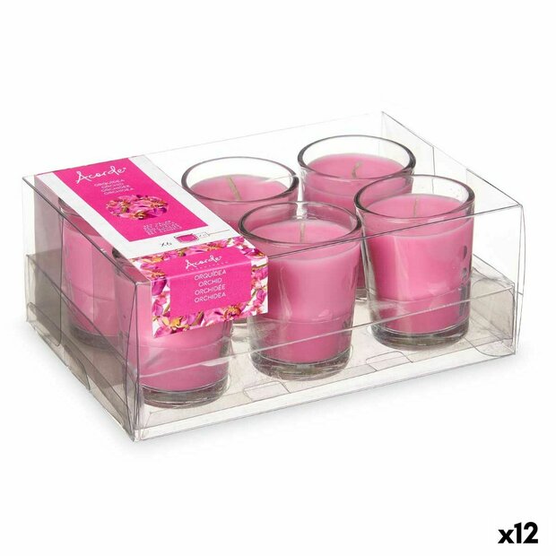 Geurkaarsenset 16 x 6,5 x 11 cm (12 Stuks) Glas Orchidee 1