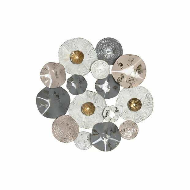 Wanddecoratie DKD Home Decor Grijs Metaal Wit (80 x 7 x 80 cm) 1