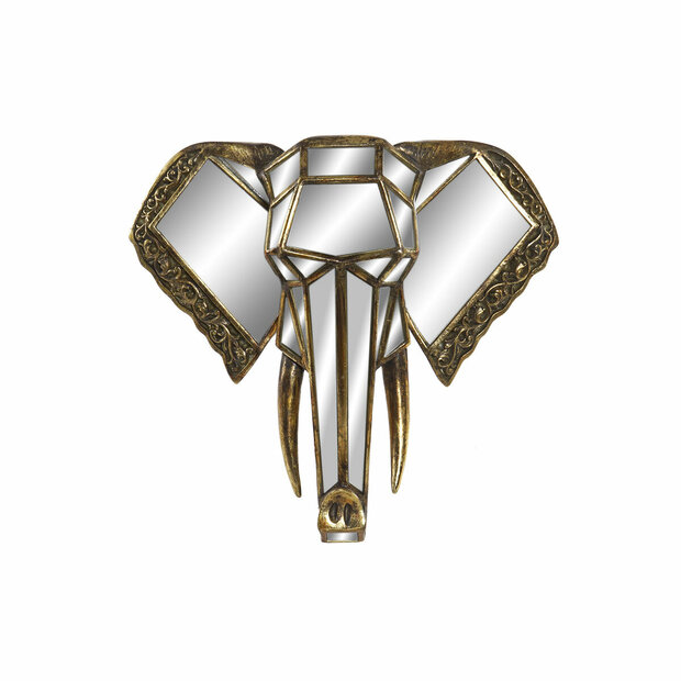 Wanddecoratie DKD Home Decor Spiegel Olifant Gouden Hars (41 x 11 x 38 cm) 1