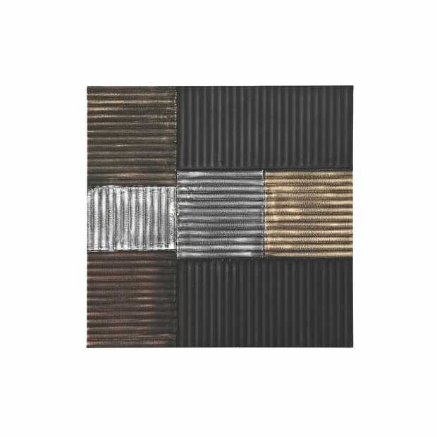 Wanddecoratie DKD Home Decor Zwart Gouden Glamour Modern Hout MDF (91 x 3 x 91 cm) 1