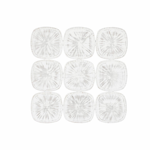 Wanddecoratie Home ESPRIT Wit Modern Verouderde afwerking 89 x 2,5 x 89 cm 1