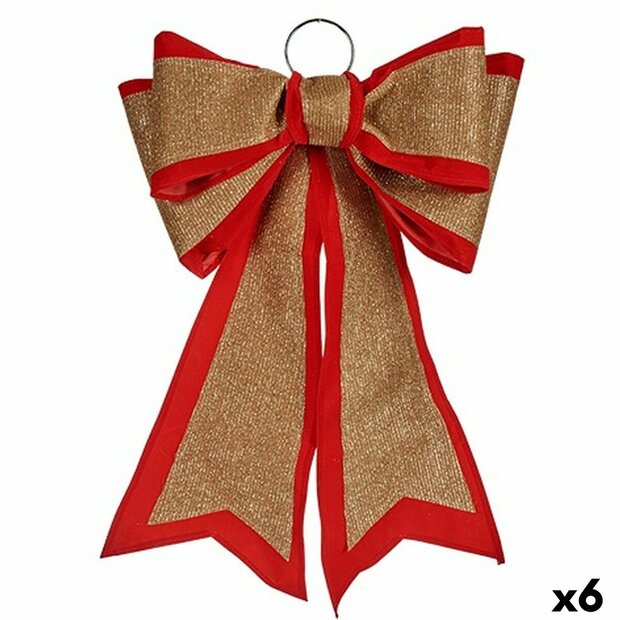 Lasso Kerstversiering 40 x 60 cm Rood Gouden PVC (6 Stuks) 1