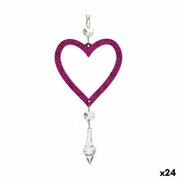 Kerstversiering Fuchsia Plastic Purpurine 9 x 16 x 2 cm (24 Stuks) 1