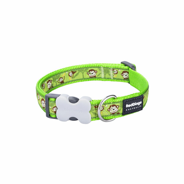 Hondenhalsband Red Dingo STYLE MONKEY LIME GREEN 15 mm x 24-36 cm 1