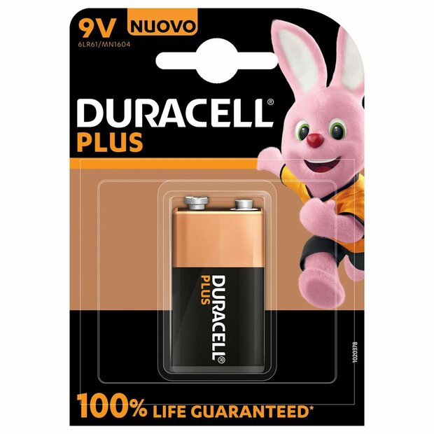 Alkalinebatterij DURACELL 9 V 1
