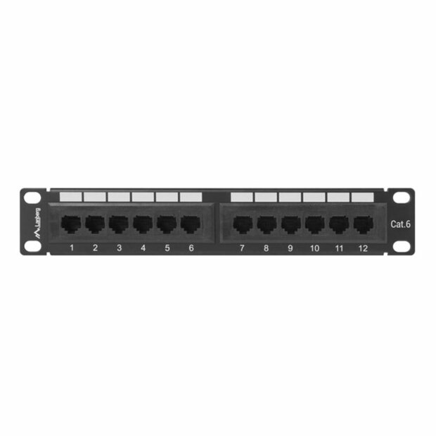 Patchpanel 12 UTP-Poorten Categorie 6 Lanberg PPU6-9012-B 1