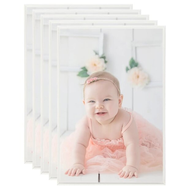 Fotolijsten 5 st voor tafel 21x29,7 cm MDF zilverkleurig 1