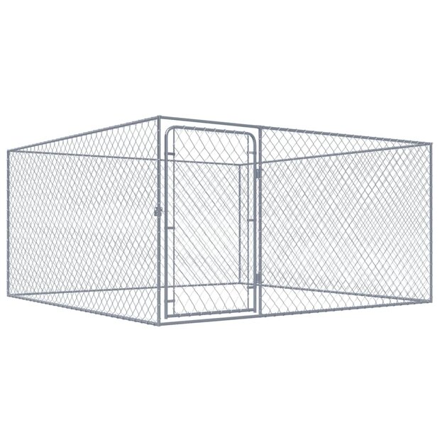 Hondenkennel voor buiten 2x2x1 m gegalvaniseerd staal 1
