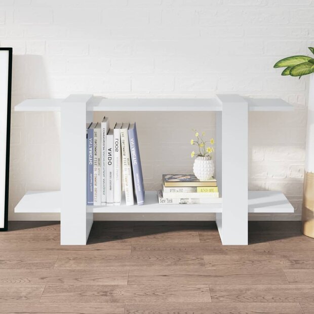 Boekenkast 100x30x51 cm bewerkt hout wit 1