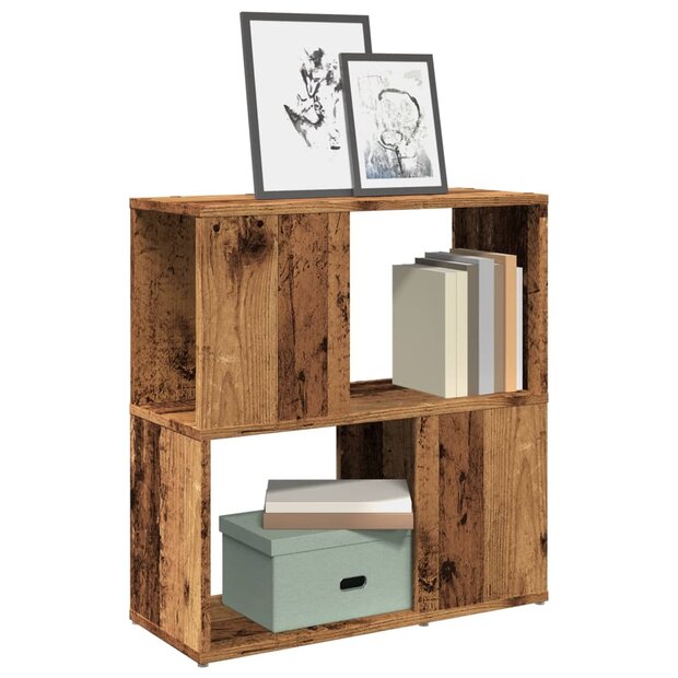 Boekenkast 60x24x63 cm bewerkt hout oud houtkleurig 1