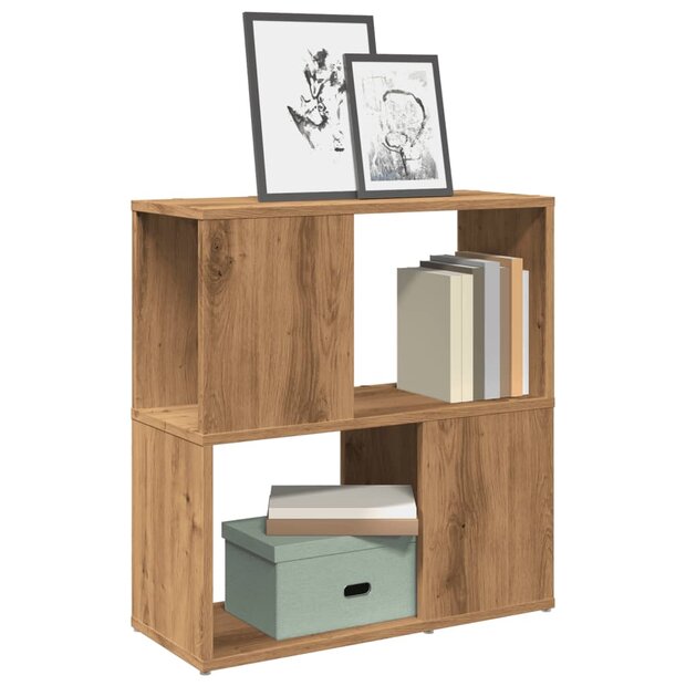 Boekenkast 60x24x63 cm bewerkt hout artisanaal eikenkleur 1