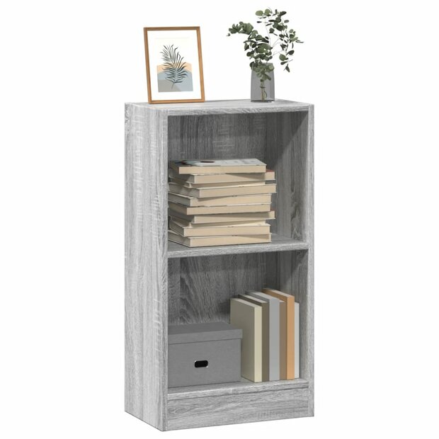 Boekenkast 40x24x76 cm bewerkt hout grijs sonoma eikenkleurig 1
