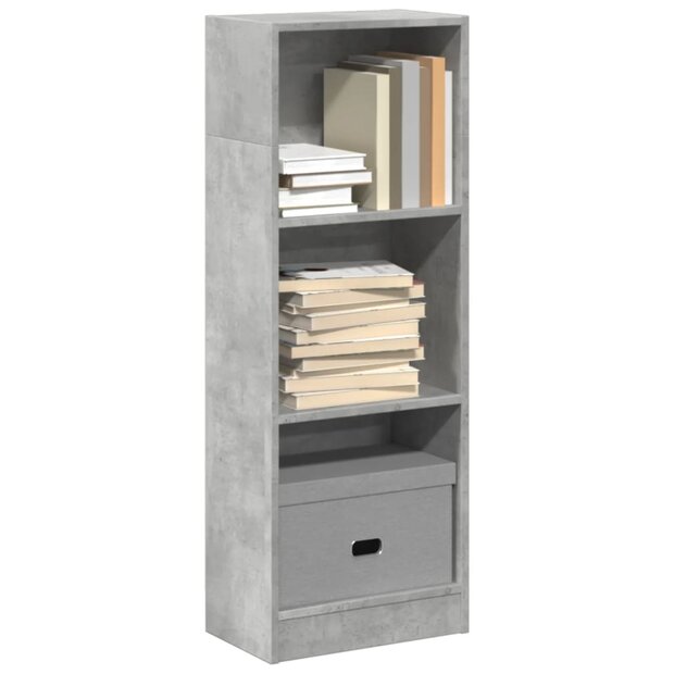 Boekenkast 40x24x109 cm bewerkt hout betongrijs 1