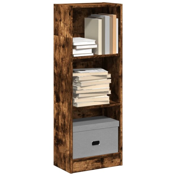 Boekenkast 40x24x109 cm bewerkt hout gerookt eikenkleurig 1