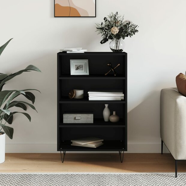 Hoge kast 57x35x90 cm bewerkt hout zwart 1