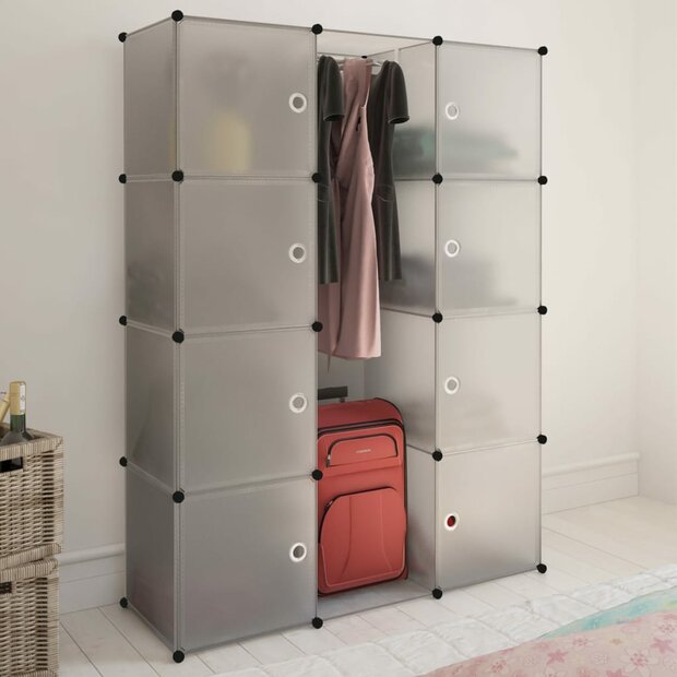 Kast met 9 compartimenten modulair 109x36,5x143 cm wit  1