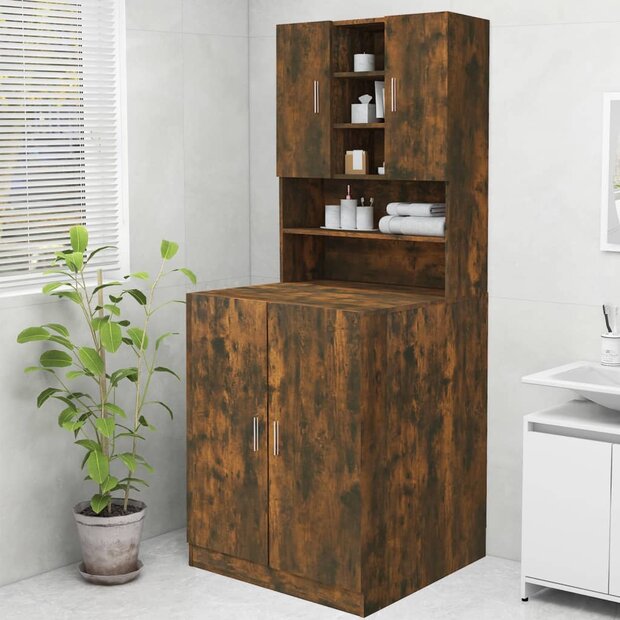 Wasmachinekast 70,5x25,5x90 cm gerookt eikenkleurig 1