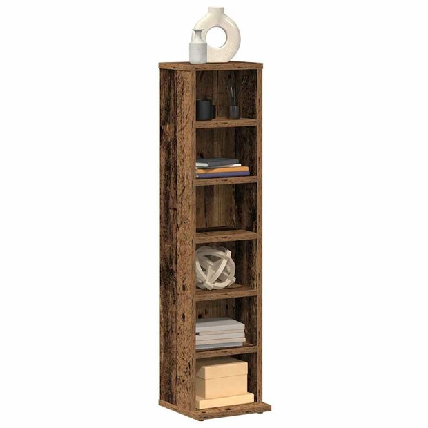 Cd-kast 21x20x88 cm bewerkt hout oud houtkleurig 1