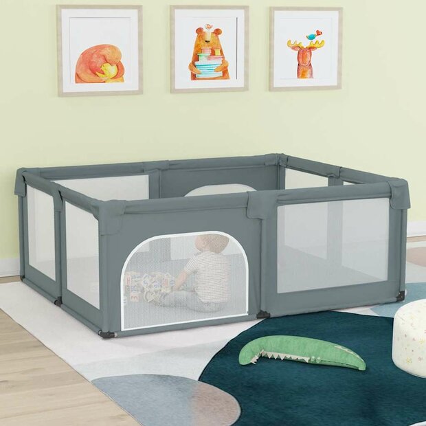 Babybox met 2 deuren oxford stof lichtgrijs 1