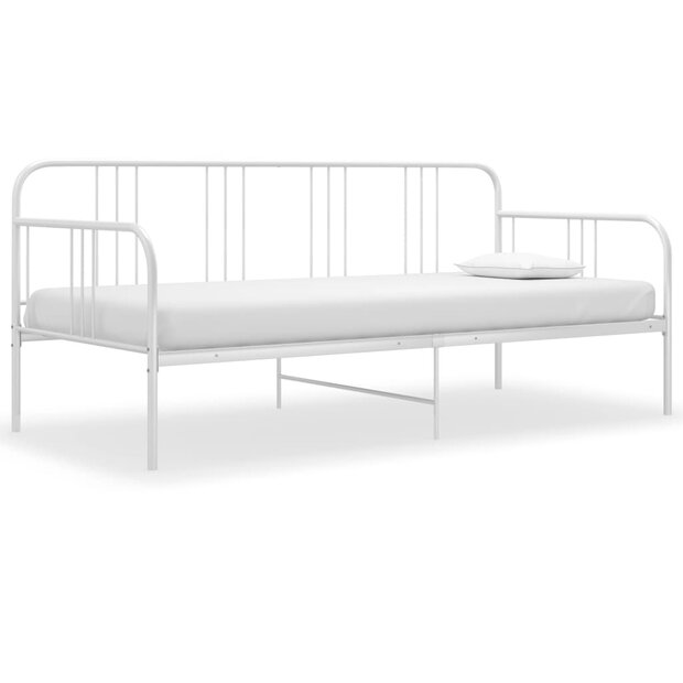 Slaapbankframe metaal wit 90x200 cm 1