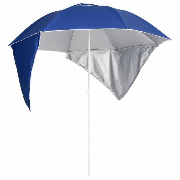 Strandparasol met zijwanden 215 cm blauw 1