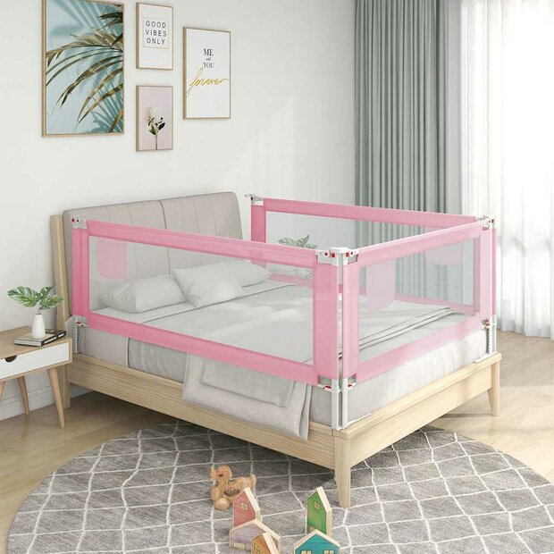Bedhekje peuter 100x25 cm stof roze 1