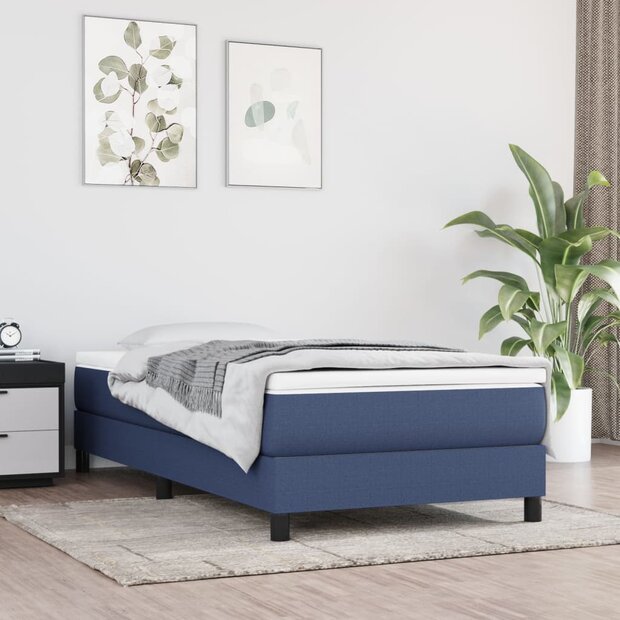 Bedframe zonder matras 80x200 cm stof blauw 1