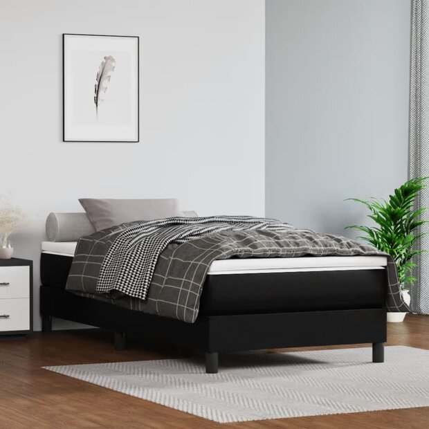 Boxspring met matras kunstleer zwart 80x200 cm 1