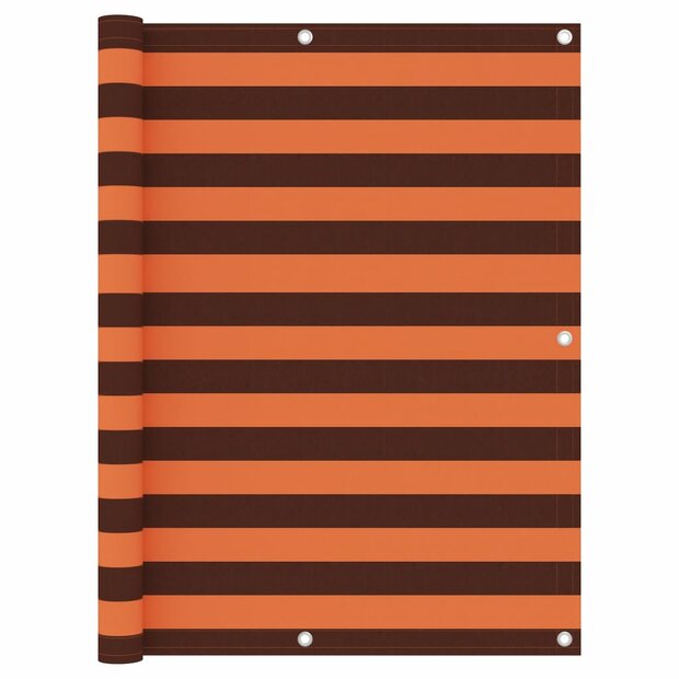 Balkonscherm 125x500 cm oxford stof oranje en bruin 1