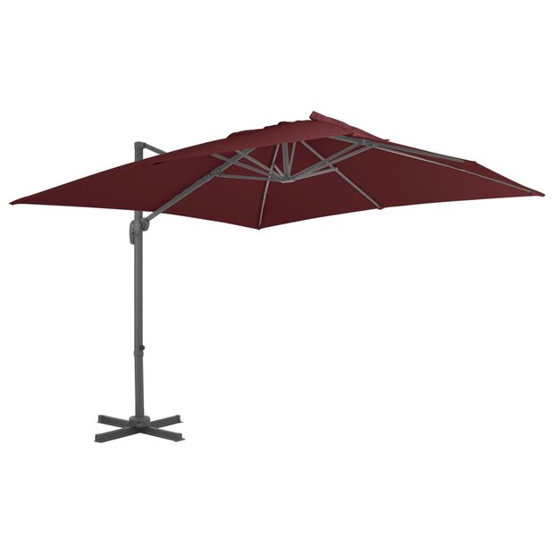 Zweefparasol met aluminium paal 400x300 cm bordeauxrood 1