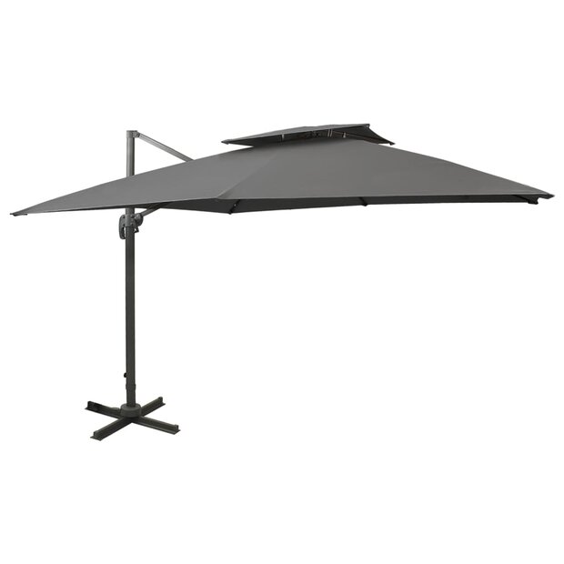Zweefparasol met dubbel dak 300x300 cm antracietkleurig 1