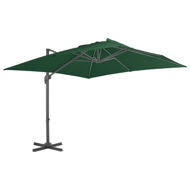 Zweefparasol met aluminium paal 400x300 cm groen 1