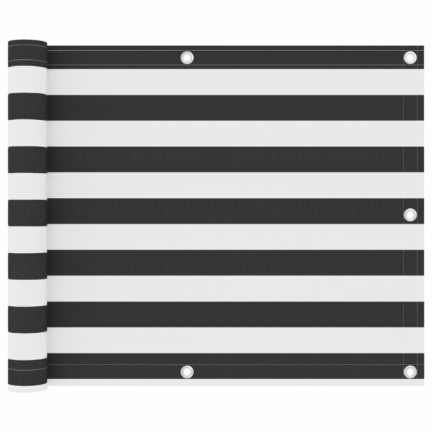 Balkonscherm 75x300 cm oxford stof antraciet en wit 1