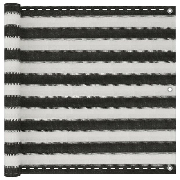 Balkonscherm 90x300 cm HDPE antracietkleurig en wit 1