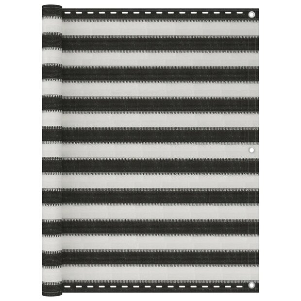 Balkonscherm 120x400 cm HDPE antracietkleurig en wit 1