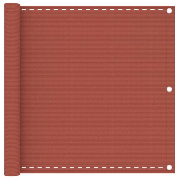 Balkonscherm 90x500 cm HDPE terracottakleurig 1